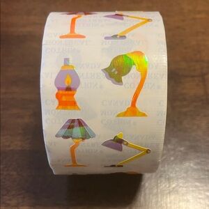 Colorful Holographic Vintage Lamp Design Stickers Roll